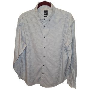 Men's Slim Fit William Rast Camo Print Button Up Dress Shirt L 16-16.5 32-33